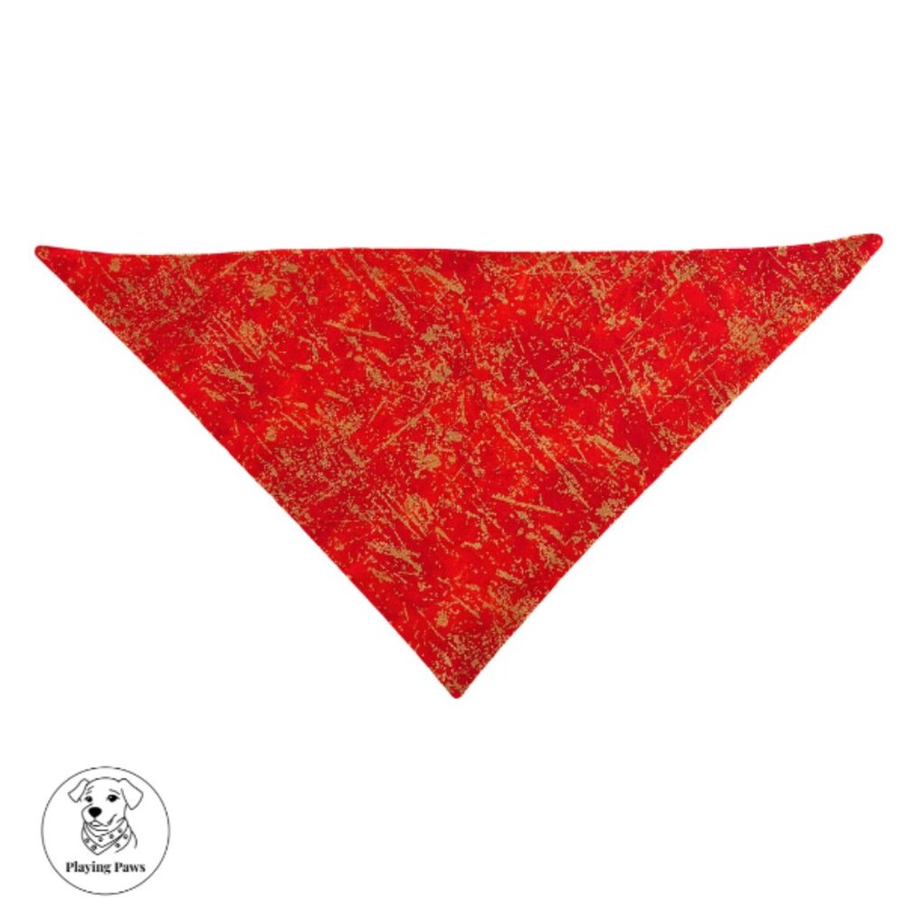 Handmade Double-Sided Cotton Red Christmas Dog Bandana (Small)